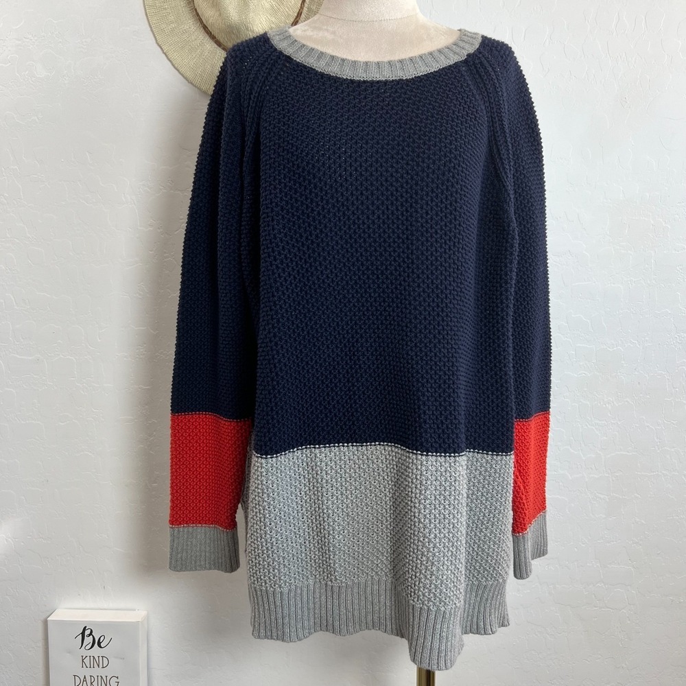 Eight Eight Eight sweater size 1X cotton coastal nautical beach fisherman core